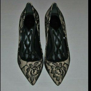Brian Atwood Malika Black Lace Heels, 8